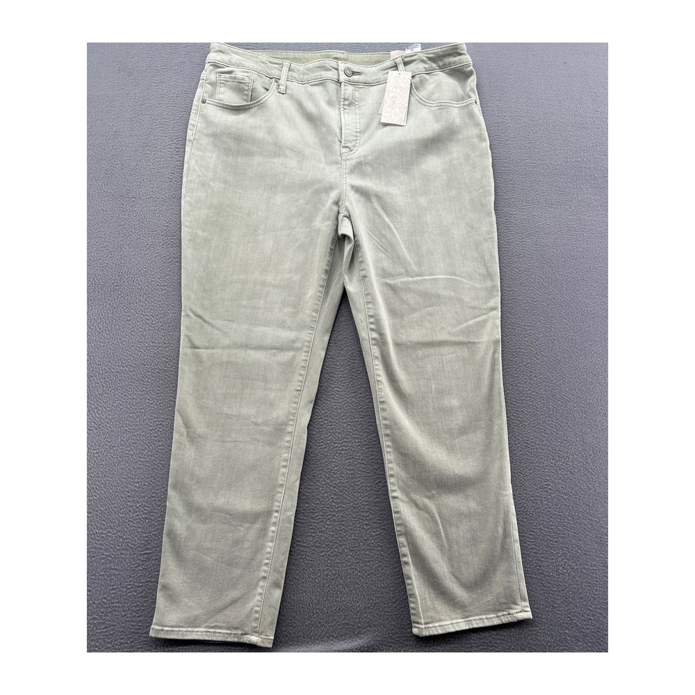 Chico's So Slimming Jeans 16R Girlfriend Slim Leg Ankle Frosted Sage Green NWT